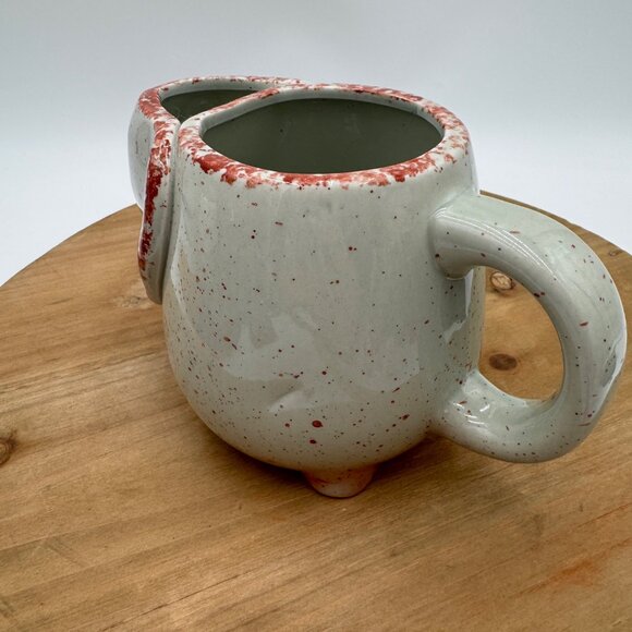 Rustic Elephant shape 3D Tea Mug whimsical good luck happy trunk up - Picture 5 of 9